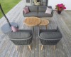 Ażurowa sofa technorattan teak Kent