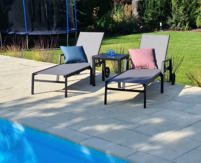 Leżak aluminiowy Toulouse czarny