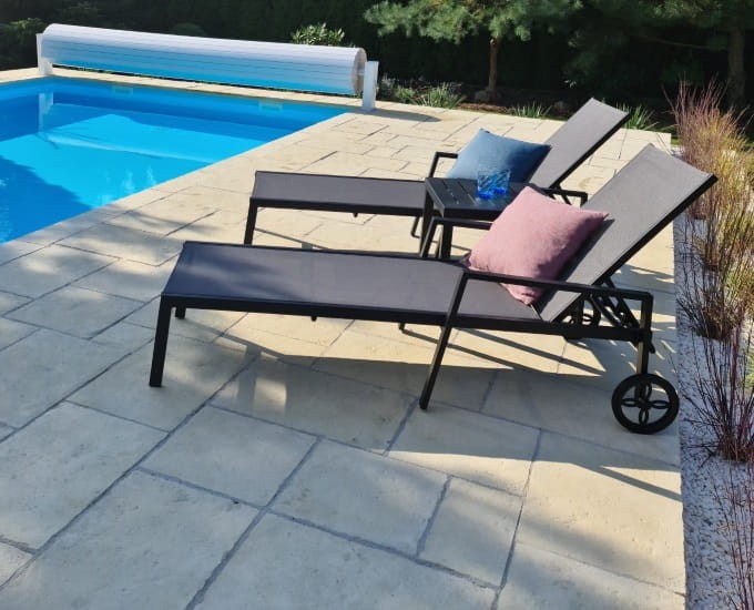 Leżak aluminiowy Toulouse czarny